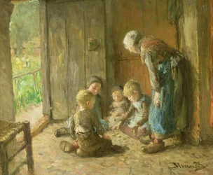 玄関でジャックを演奏する